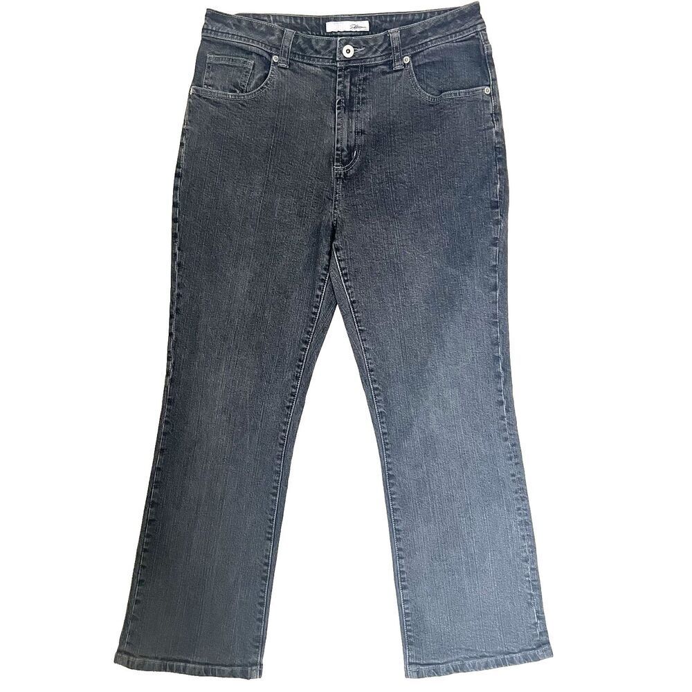 Chicos Facet Platinum Jeans 1.5 10 short Black Mid Rise Straight medium wash